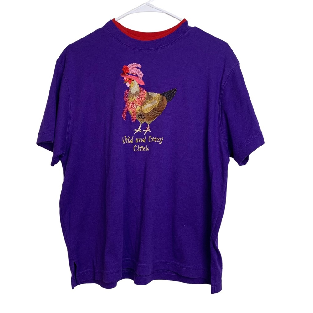 Bon Worth Purple Wild Chick T-Shirt Shirt Sleeve Size M P Women